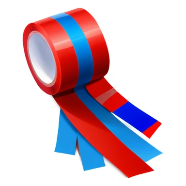Red tape and blue tape mixed  sticker