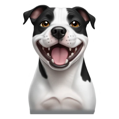 Black white Staffy smile sticker