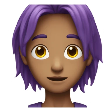A boy with purple hair and and yellow eyes that's 6,4 feet tall sticker