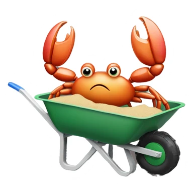 Crab in a wheelbarrow  sticker