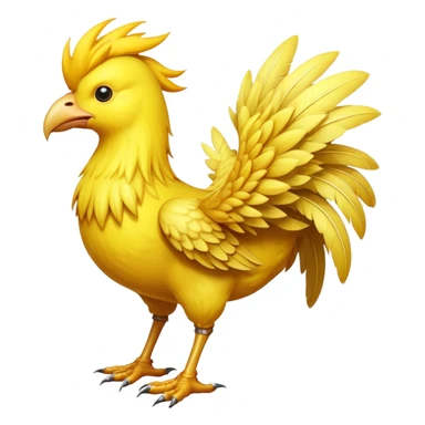 A classic yellow chocobo bird from Final Fantasy, large bird with small wings and long legs sticker