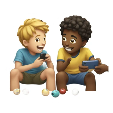boys having fun indoors sticker