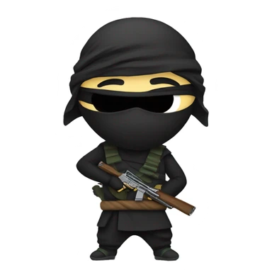 Ninja with a gun  sticker