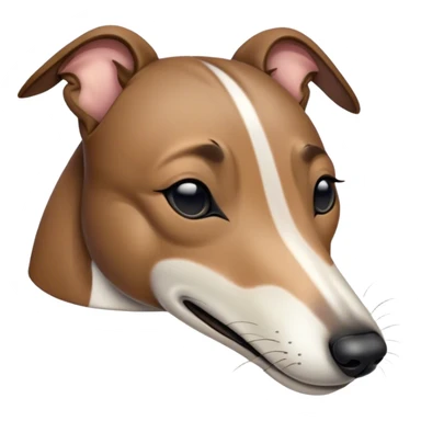 Meme-Worthy Cute Sleeping Brindle Greyhound Portrait Emoji, Head resting peacefully with a contented smile, showcasing a slender build and a luxuriously smooth brindle Fur, eyes shut in a serene nap, Simplified yet hilariously adorable features, highly detailed, glowing with a soft, drowsy light, high shine, relaxed and utterly lovable, stylized with an air of playful laziness, bright and heartwarming, soft glowing outline, capturing the essence of a comically sleepy racer, so meme-worthy it feels like it could instantly become the next viral sensation of adorable slumber! sticker