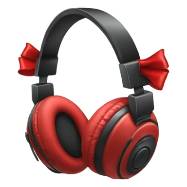 headphones with red bows sticker