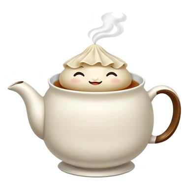 dumpling sipping tea sticker