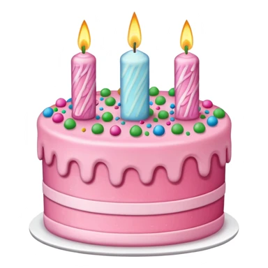 Make a pink birth day cake sticker