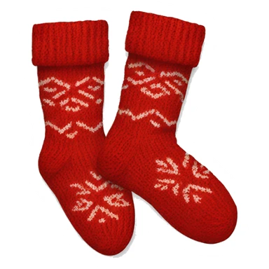 Two Red knitted winter pair of socks  sticker