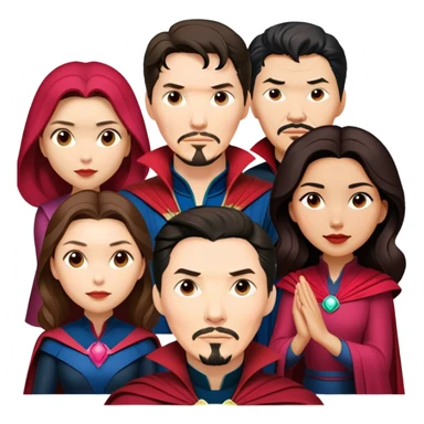  Scarlet witch Elizabeth Olsen, Doctor Strange, Benedict Cumberbatch, Wong, Benedict Wong  America, Chavez, circuit’s Gomez sticker