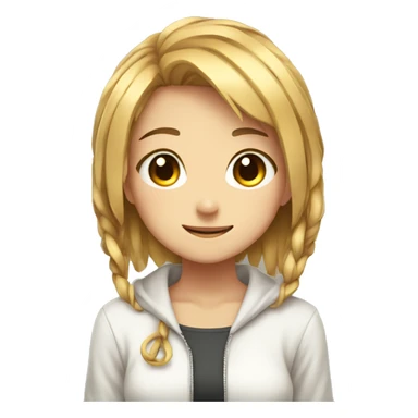 anime girl with wired smile  sticker