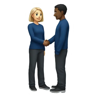 
handshake dark blue clothes sticker