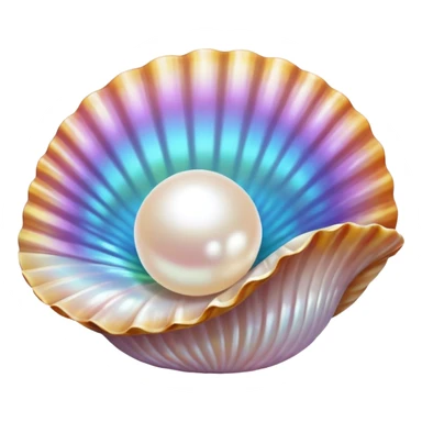 one shaped pearl in shell  sticker