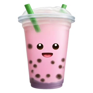 Light pink bubble tea sticker