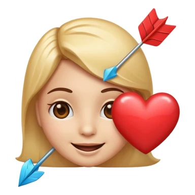Quiero un emojis con una cara enamorada pero con el corazón de flecha sticker