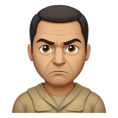 an angry Iraqi, in profile, chest-high sticker