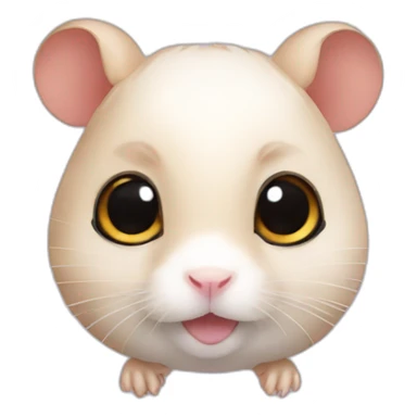 hamster with big eyes and bow on head sticker
