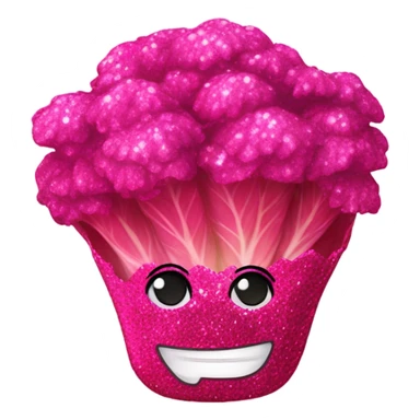 Hot pink lettuce with glitter  sticker