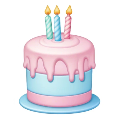 Realistic cotton candy birthday cake sticker