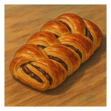 chocolate plait pastry sticker