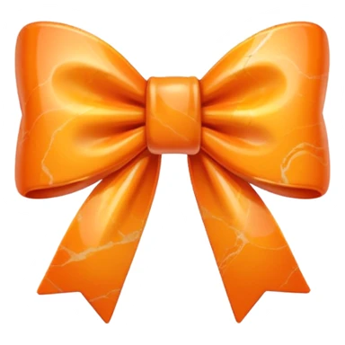 marble orange bow sticker