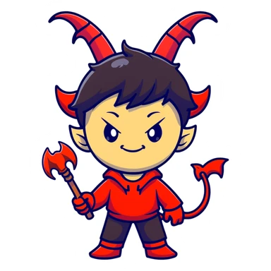 Mischievous anime devil boy sticker