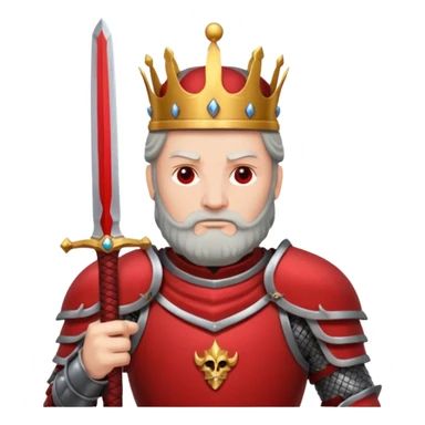 War old King – crimson armor + sword,Red Kings. sticker