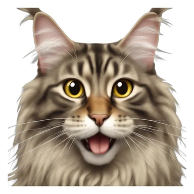 Maine Coon with a stupid face and butterfly on his mouth  sticker
