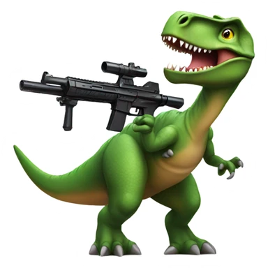 Dinosaur with a gun sticker