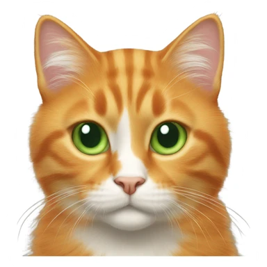 Furry orange cat green eyes sticker