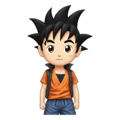 kid goku black hair sticker