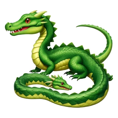 Alligator-Dragon-Snake-Fakémon-hybrid-creature with a long muzzle, full body sticker