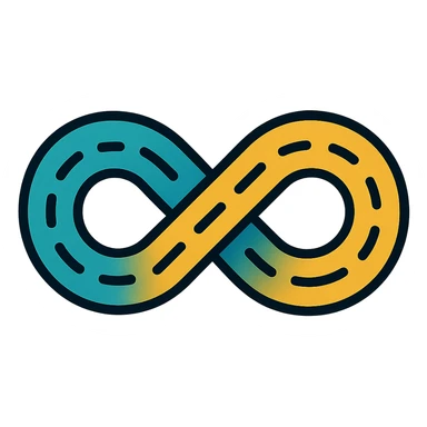 An infinity symbol shaped road, add a gradient and a little texture. sticker