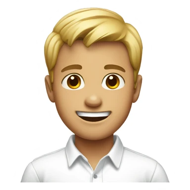 smiling boys in white shirt sticker