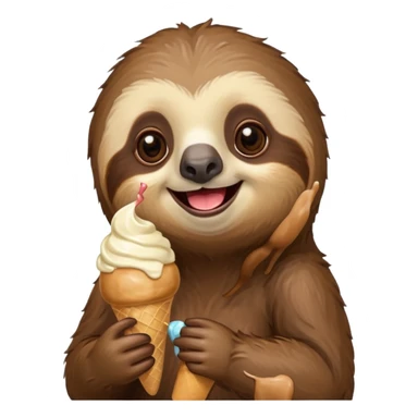 Sloth eating ice cream  sticker