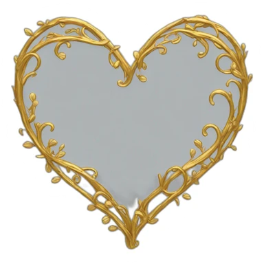gold vine heart shaped border goth style sticker