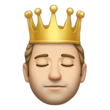 Macron sleeping with a crown sticker