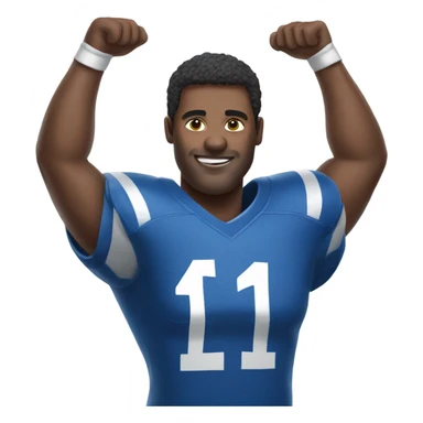 Man wearing blue football jersey  sticker
