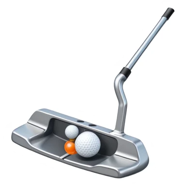 2 golf putters with ball sticker