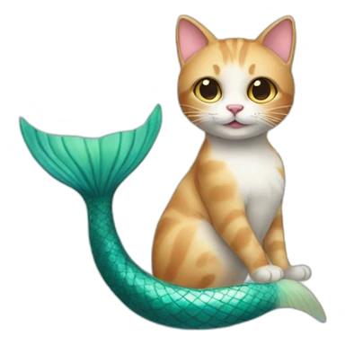 cat with a mermaid tail sticker