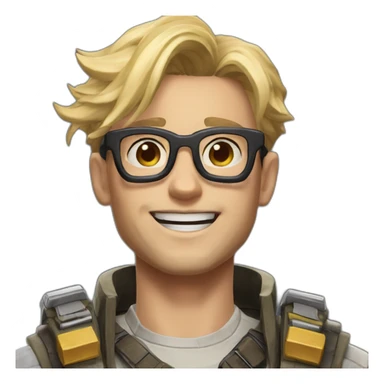 apex legends men blond brille glatze sticker