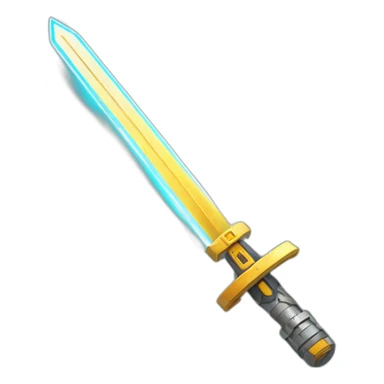 smile emoticon with a laser sword sticker