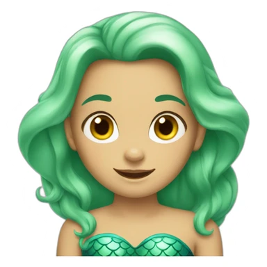 a girl in mermaid face and fins sticker
