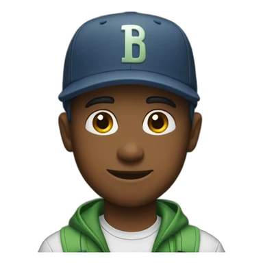 Boy with cap sticker