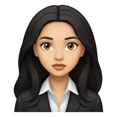 Business woman lightskin brown dark black long hair sticker