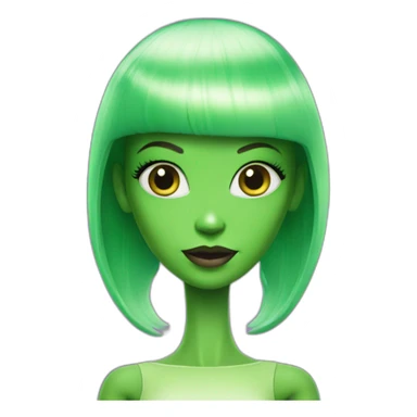 Green Barbie Alien sticker