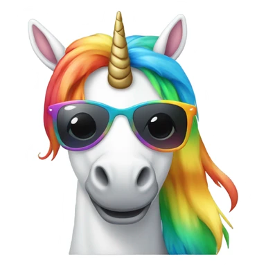 Rainbow Unicorn with sunglasses sticker