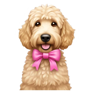 Golden doodle with a pink bow  sticker