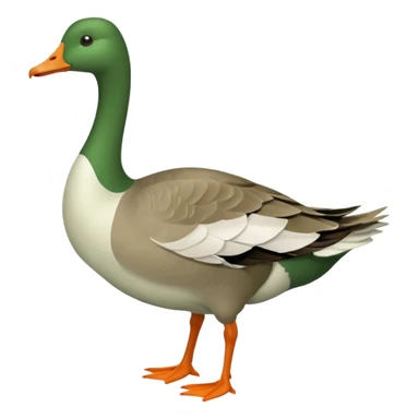 Make an emoji for a goose that's green (dominant colour #39C700). Use the existing goose emoji for inspiration. Show the whole body. Make the goose look like it's going somewhere sticker