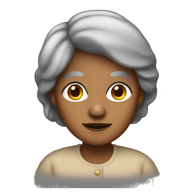 brown grandma with black and straight hair sticker