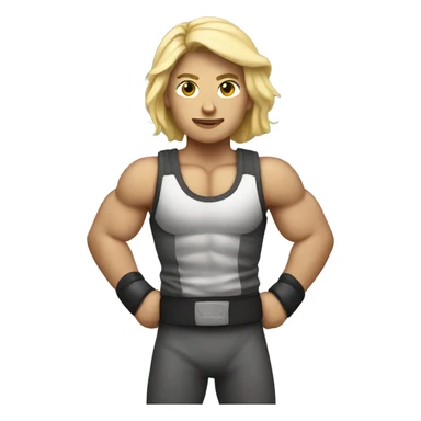 muscular blonde fighter  sticker
